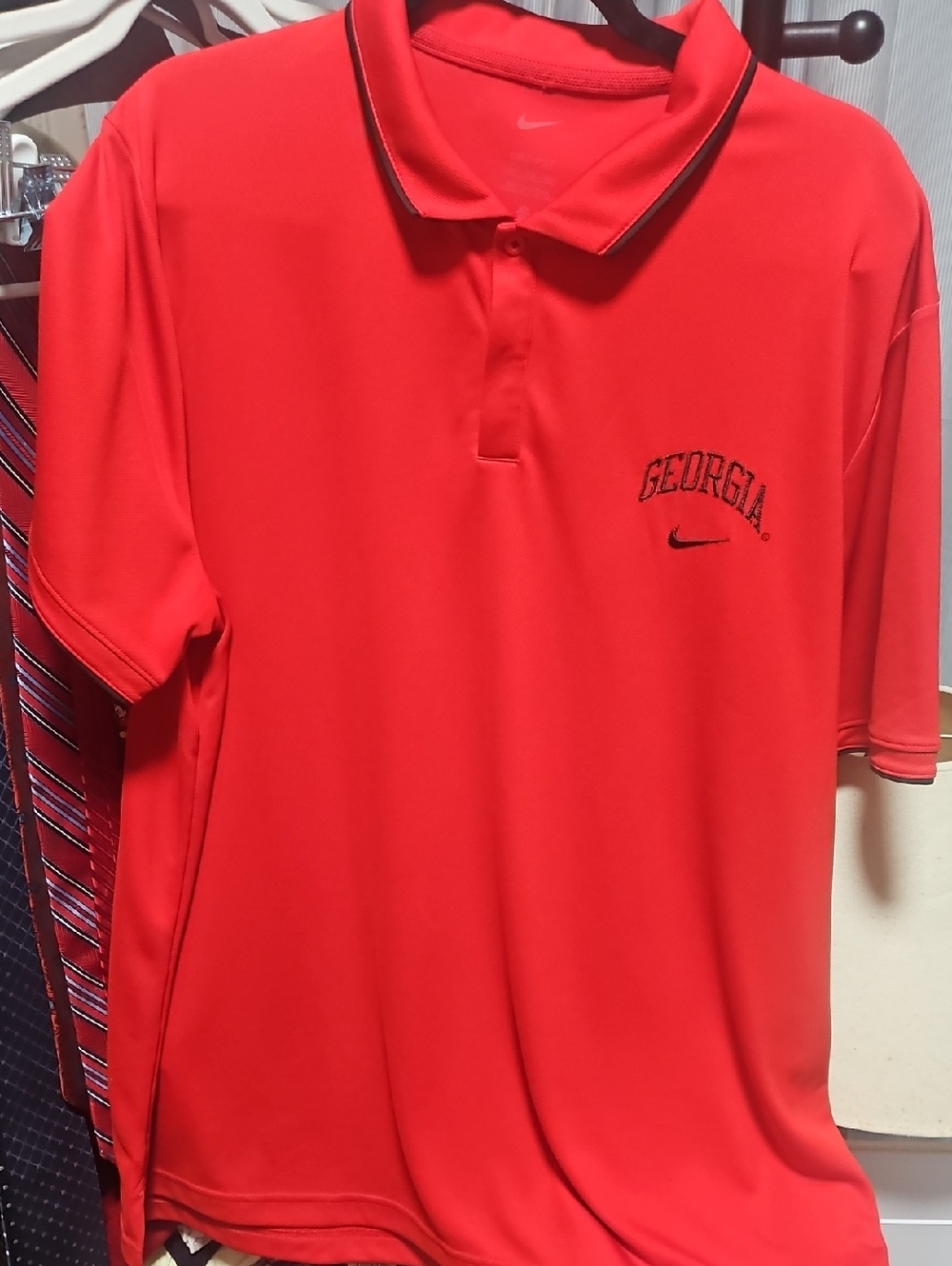 Nike Red Georgia Polo Shirt with Black Trim - Men's, Size 2XL. M